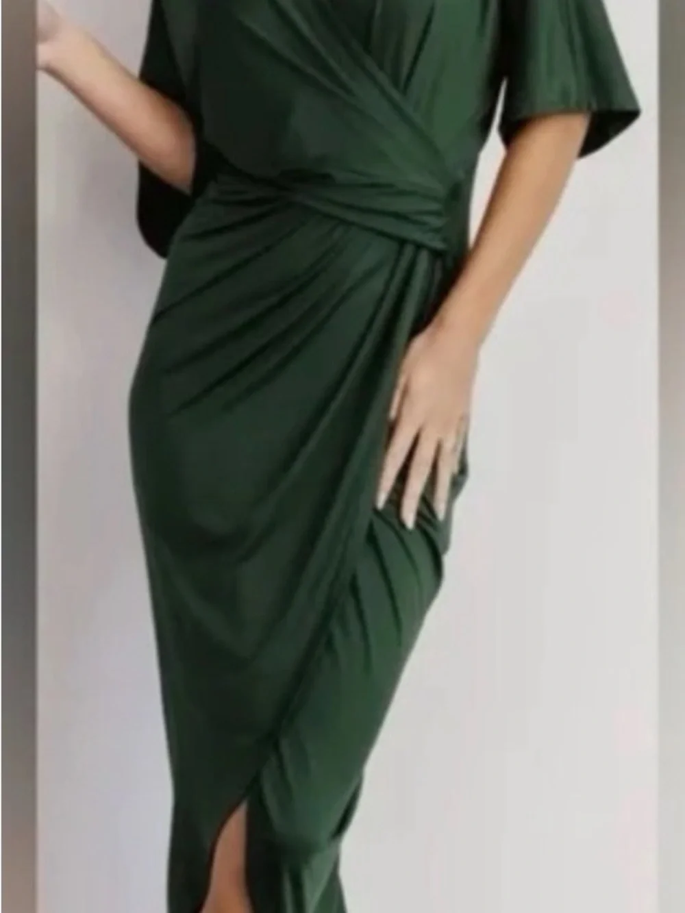 Baltic Born Solana Ruched Hunter Green Dress - Picture 2 of 5